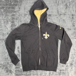 Nike NFL New Orleans Saints Full Zip Hoodie Black Gold Mens Medium 552514-010